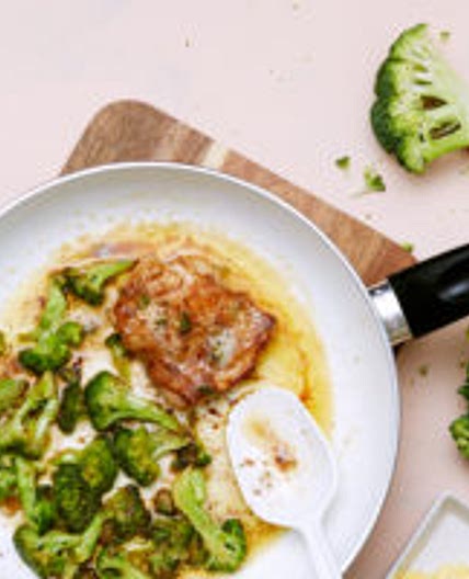 Keto fried chicken with broccoli