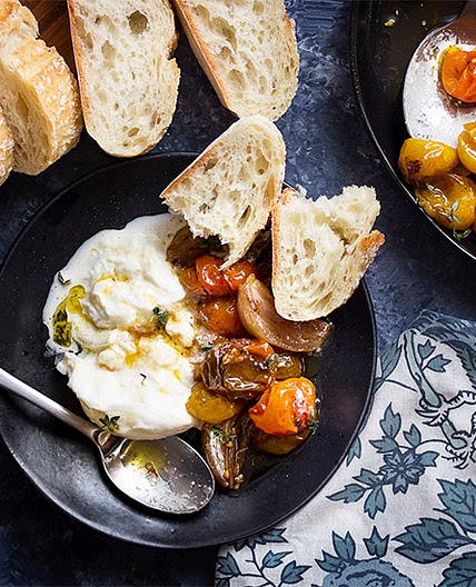 Roasted Cherry Tomato Caprese Salad