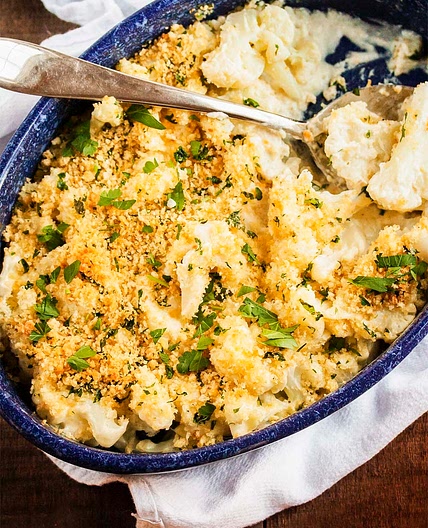 Cauliflower Gratin in Horseradish Cheese Sauce