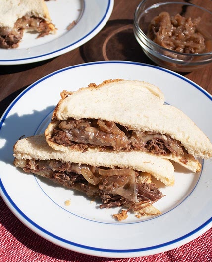 Short Rib Sandwiches with Cheddar and Braised Onions
