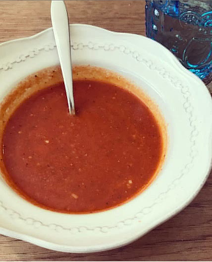Unbelievably Easy Tomato Soup with Grilled “Cheese” Sammies