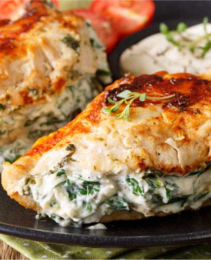 Creamy Spinach Parmesan Stuffed Chicken