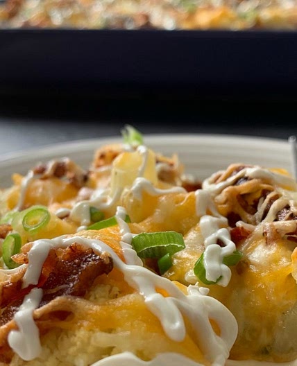 Keto Loaded Cauliflower Casserole