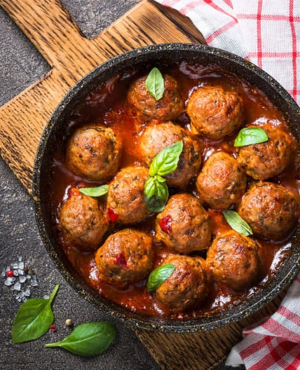 Italian Meatballs in Sunday Sauce