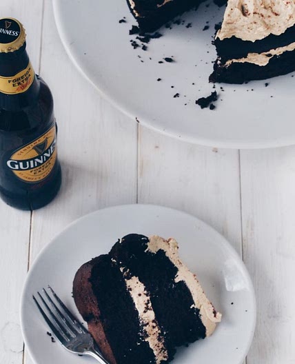 Vegan Guinness Chocolate Cake with "Baileys" Buttercream