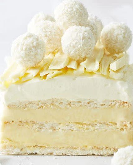 Coconut ice gateau