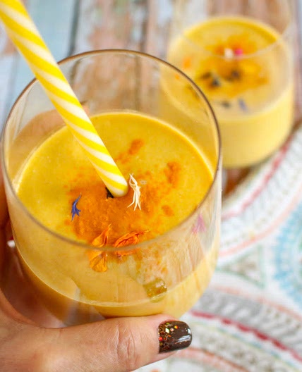 Turmeric Mango Carrot Smoothie (Vegan, Gluten-Free)
