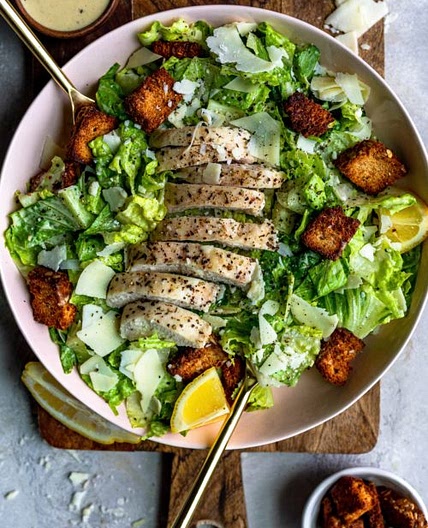 Chicken Caesar Salad With Lemon Tahini Dressing