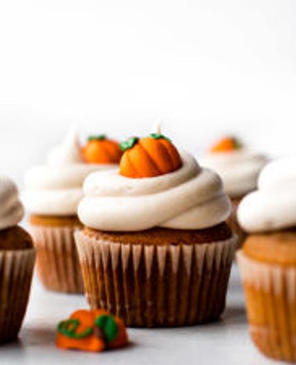 Pumpkin Cupcakes with Cream Cheese Frosting
