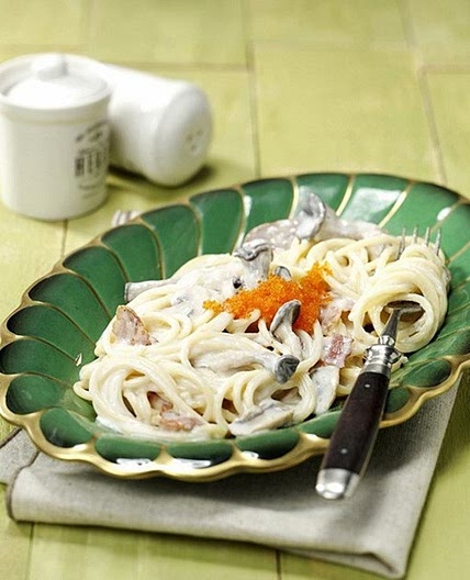 버섯 날치알 크림스파게티 만드는 법