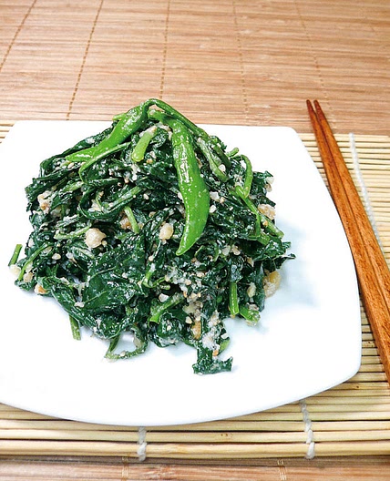 고춧잎매실장호두무침