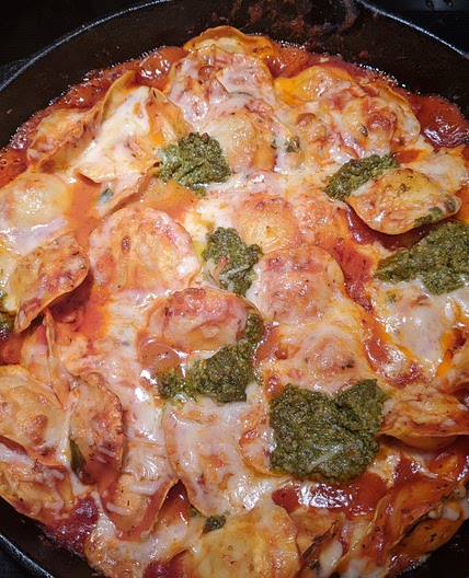 Skillet ravioli lasanga