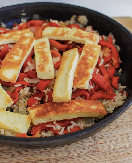 Rice, Halloumi and Red Peppers | The Fast 800