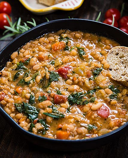 Vegan Tuscan White Bean Soup in the Instant Pot