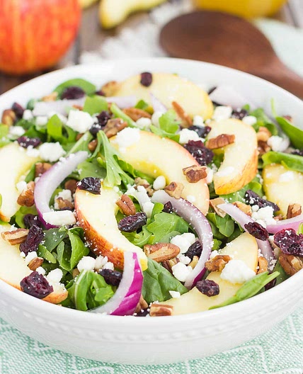 Apple Cranberry Pecan Salad with Honey Cider Vinaigrette