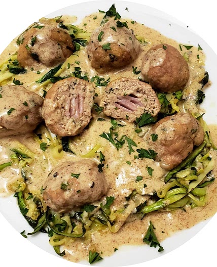 Low-Carb Chicken Cordon Bleu Meatballs