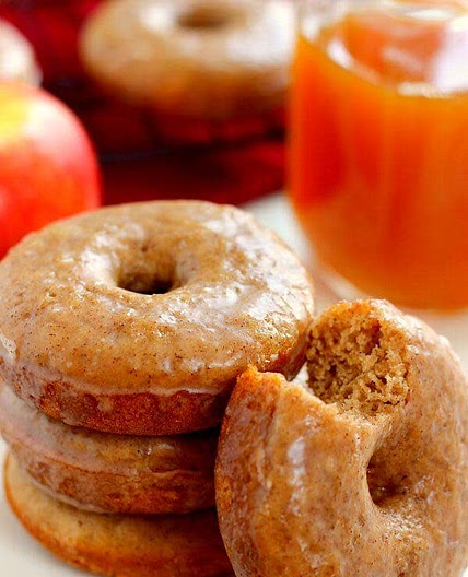 Cinnamon Vanilla Glazed Apple Cider Donuts