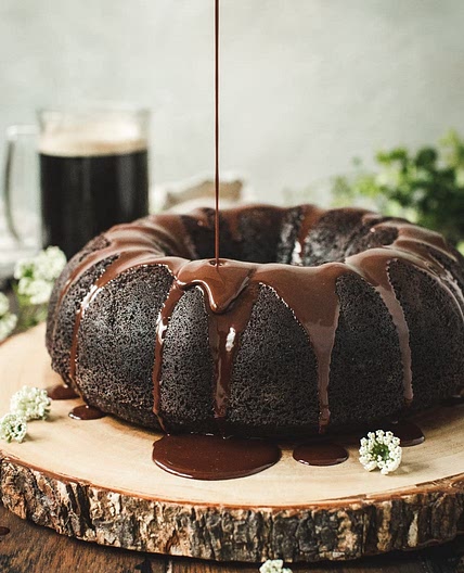 CHOCOLATE GUINNESS CAKE WITH CHOCOLATE GANACHE