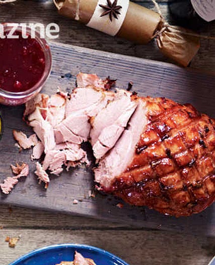 Spiced gammon cooked in cider
