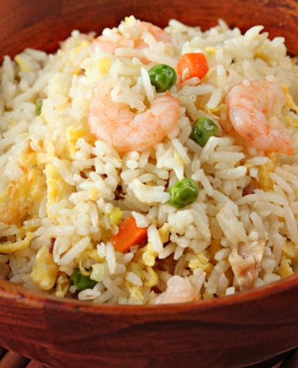 Arroz frito con gambas