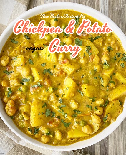{VIDEO} Slow Cooker/Instant Pot Chickpea & Potato Curry (Vegan)