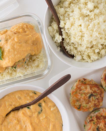 Thai Curry Meatballs with Cauliflower Rice