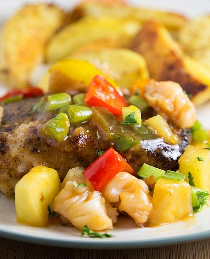 Blackened Mahi-Mahi with a Pineapple Lobster Sauce