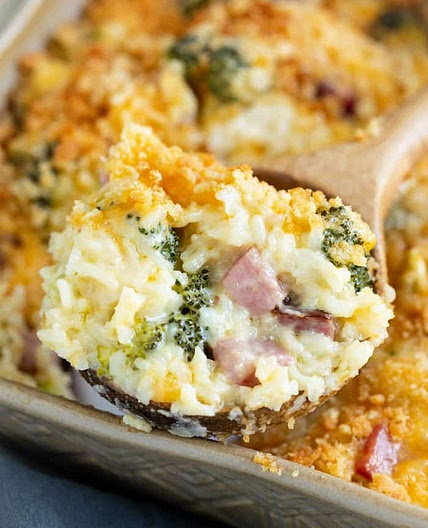 Ham Casserole with Broccoli and Rice