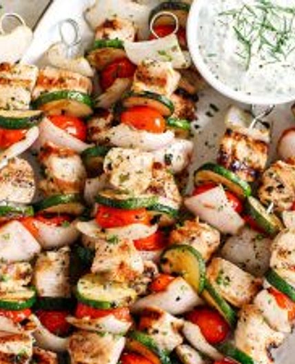 Greek Chicken Kabobs with Tzatziki Sauce