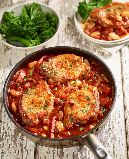 Spanish Pork with Butter Beans and Chorizo
