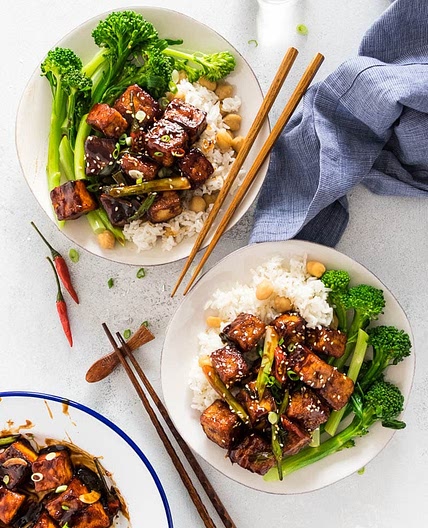 General Tso Tofu (Crispy Tofu without Deep Frying)