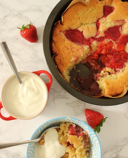 Easy Low FODMAP jammy strawberry cake