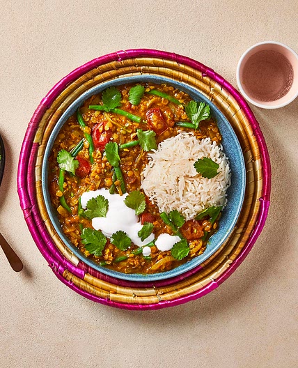 Fragrant Vegetable Sambar With Coconut Yoghurt