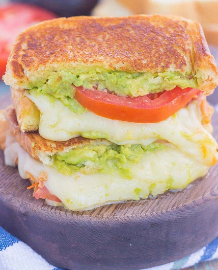 Tomato, Avocado and Mozzarella Grilled Cheese
