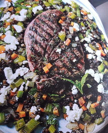 Lamb with Feta and Puy Lentils