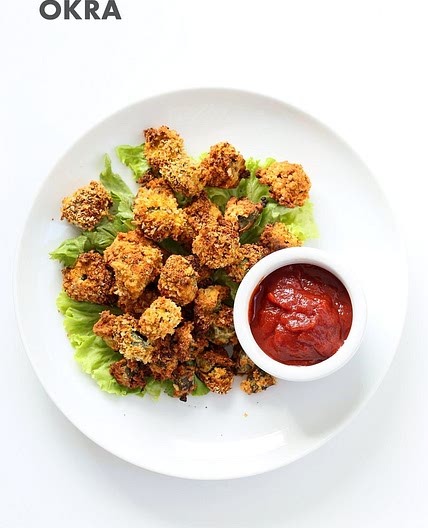 Baked Popcorn Okra