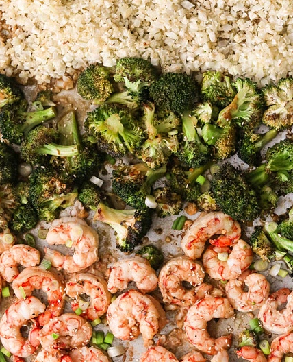 Sheet Pan Shrimp and Broccoli with "Soy" Garlic Sauce