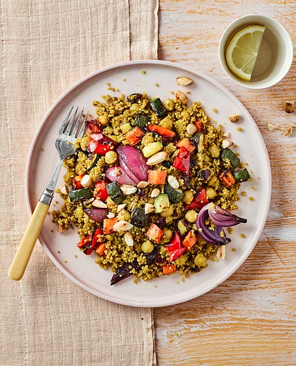 Chunky Roast Vegetables With Jewelled Couscous