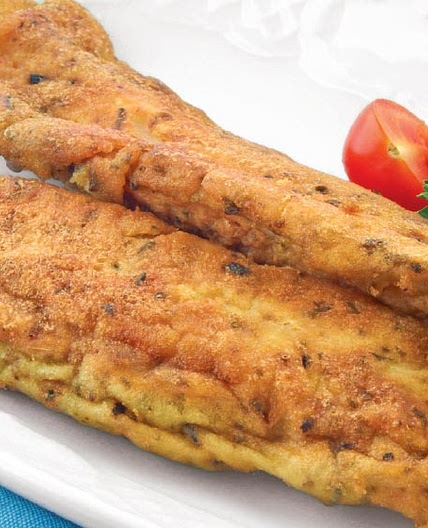 Tiras de pescado capeado sazonado