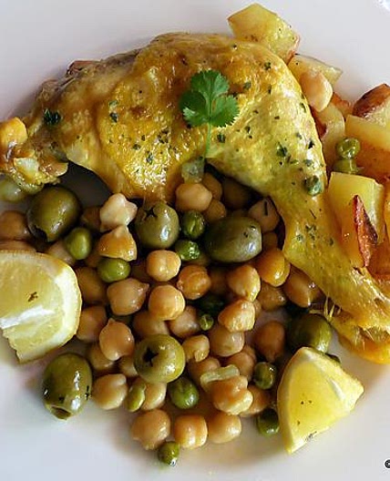 Tajine poulet et pommes de terre