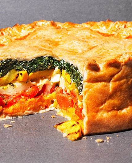 Rainbow vegetable pie