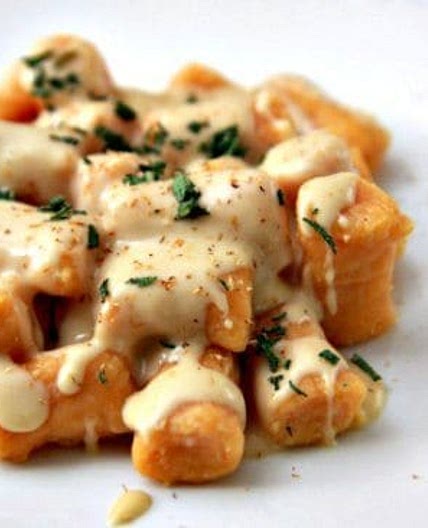 Sweet Potato Gnocchi with Gouda Cheese Sauce