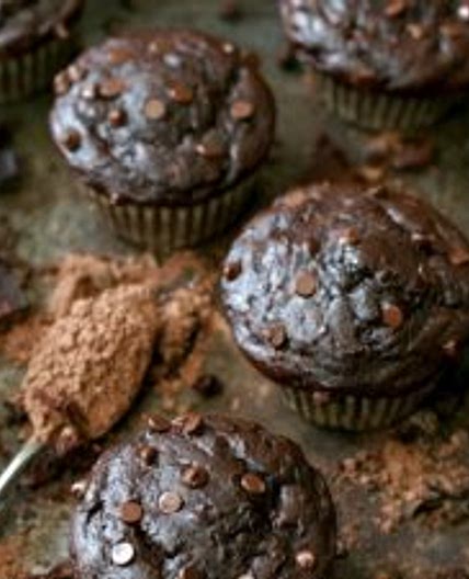Healthy Double Chocolate Zucchini Muffins