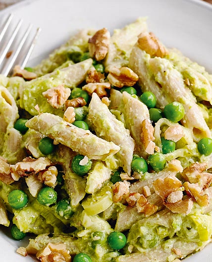 Walnut, pear and pesto penne