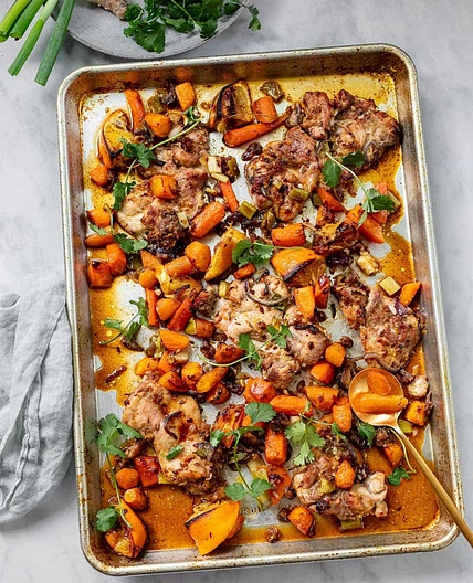 Moroccan Orange Sheet Pan Chicken
