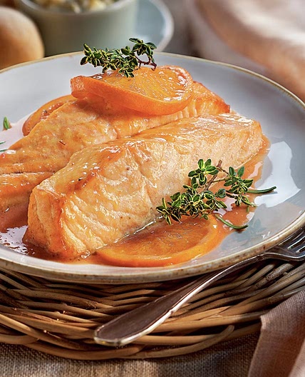 Salmón con salsa de naranja