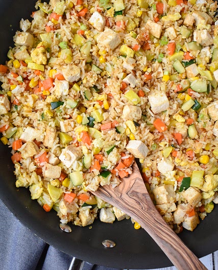 Easy Low-FODMAP 30-Minute Vegetarian/Vegan Fried Rice; Gluten-free