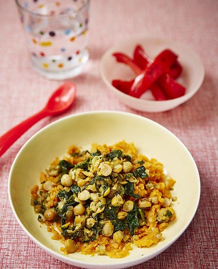 Helen’s chickpea & spiced spinach smash with sweet potato