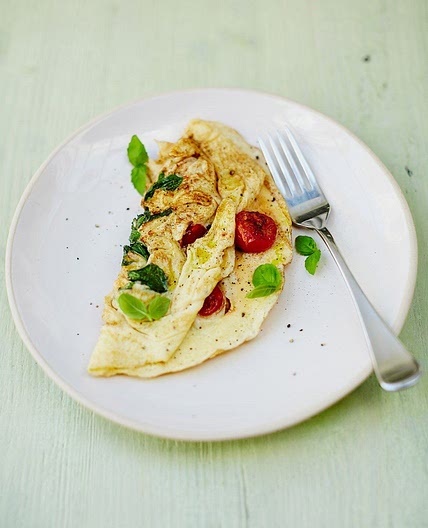 Tomato & basil omelette by Jamie Oliver