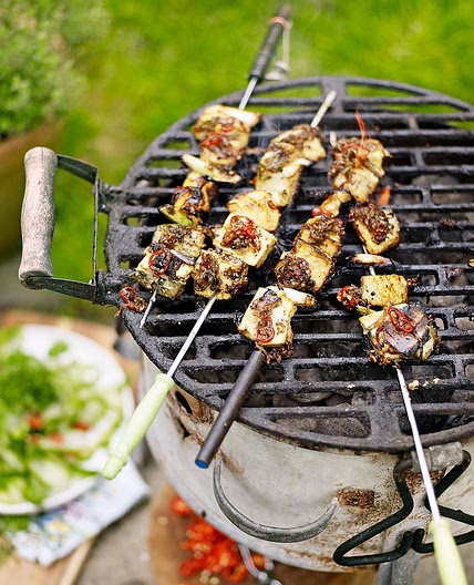 Salt & pepper tofu skewers